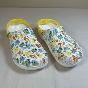 Crocs Pokémon 2 Classic Clog Sandals Men's 12 Pikachu Squirtle Charmander - EUC
